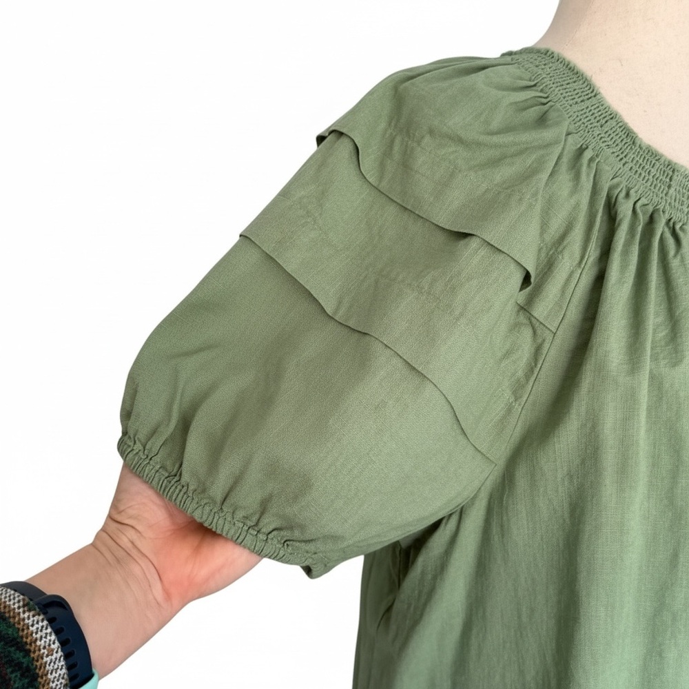 🌿 Lane Bryant Smocked Split-Neck Popover Blouse – Size 26/28 🌿 - Picture 3 of 9